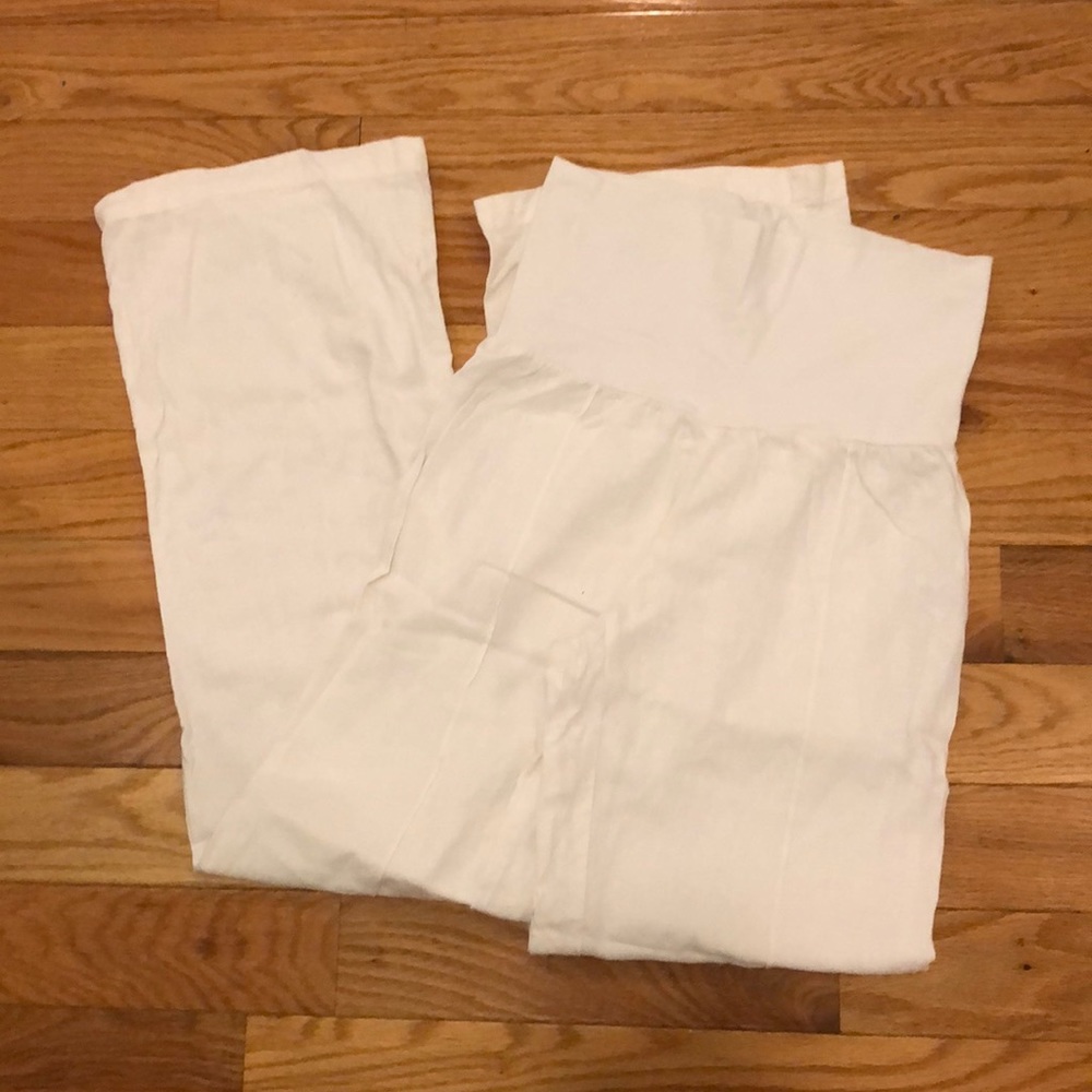White fold over Just Living linen pants size small